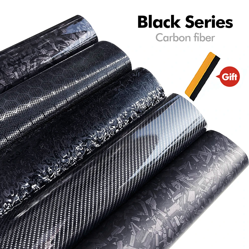 Black Forged Carbon Fiber Vinyl Wrap Cosmic Hex Diamond Ghost Auto Wrapping Film for Car & Motorcycle Interior Exterior Stickers