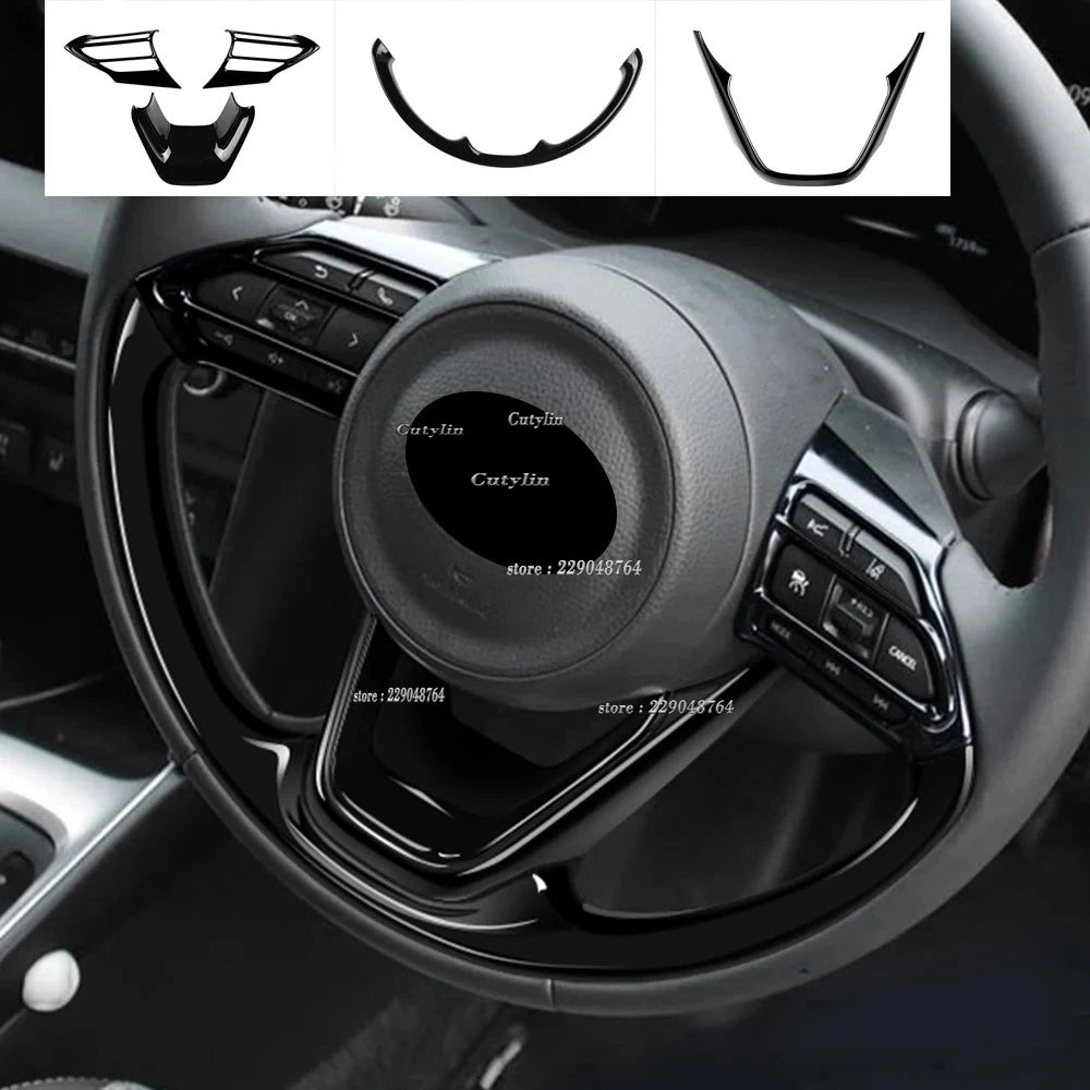 For Toyota Yaris Cross 2020 2021 2022 2023 ABS Black Car Accessories Window Switch Decoration Steering Wheel Frame Cover Trim