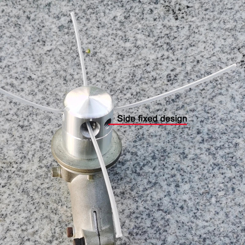1Pc Aluminum Alloy Cylindrical Trimmer Head, Installation Hole 1Inch/2.54Cm, Side Fixed Lawn Rope Easy to Install, 3 Accessories and 4 Steel Wire Lawn Ropes, Strong and Durable, Not Afraid of Stones, Suitable for Gardening, G
