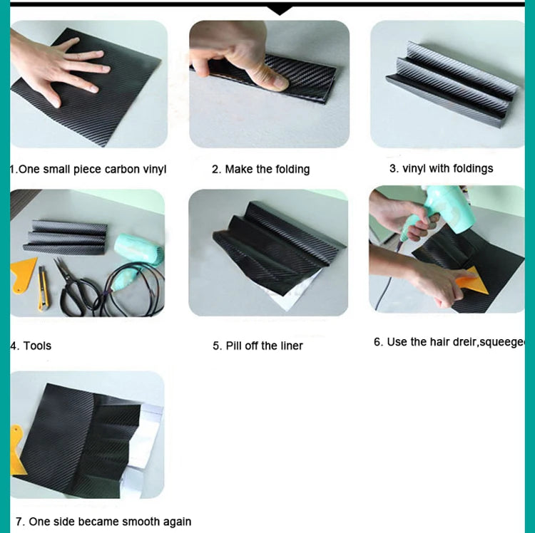3D 4D 5D Carbon Fiber Vinyl Wrap Film – Black Matte Car Sticker for Car, Laptop, Phone & Motorcycle
