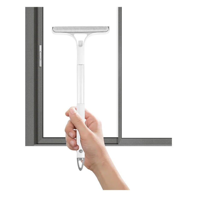 White  Glass Cleaner with Built-in Sprayer Double-Sided Window Wiper Squeegee Tool