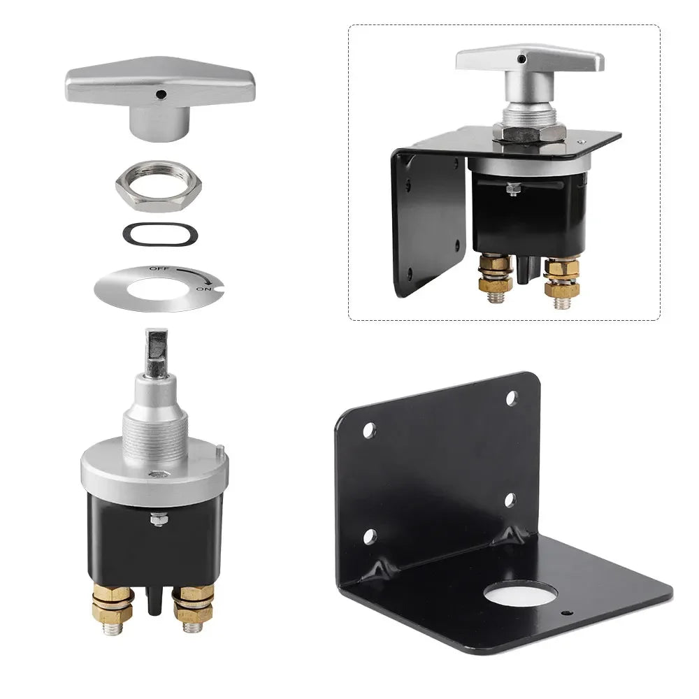 1500A Battery Circuit Cutter Disconnecter Isolator Heavy Duty Battery Kill Mass Switch With Keyhole For RV Camper Van Truck Boat