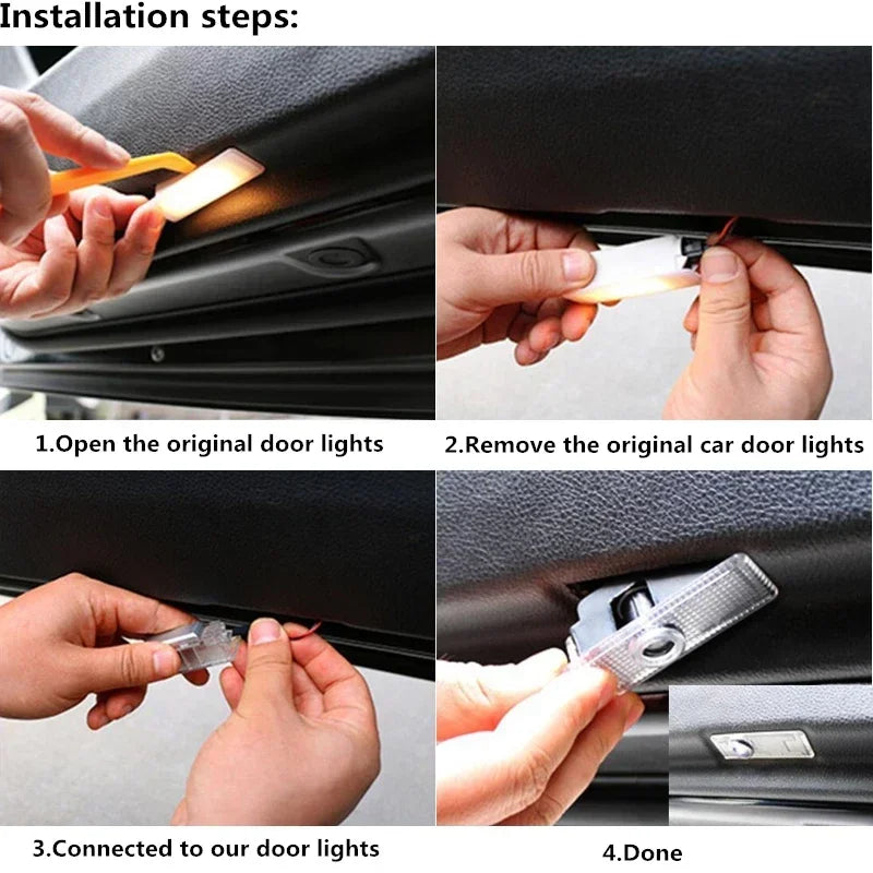 LED Door Projector Welcome Light for Audi A1/A3/A4/A5/A6/A7/Q2/Q3/Q5/Q7/Q8/S3-S8/TT/RS