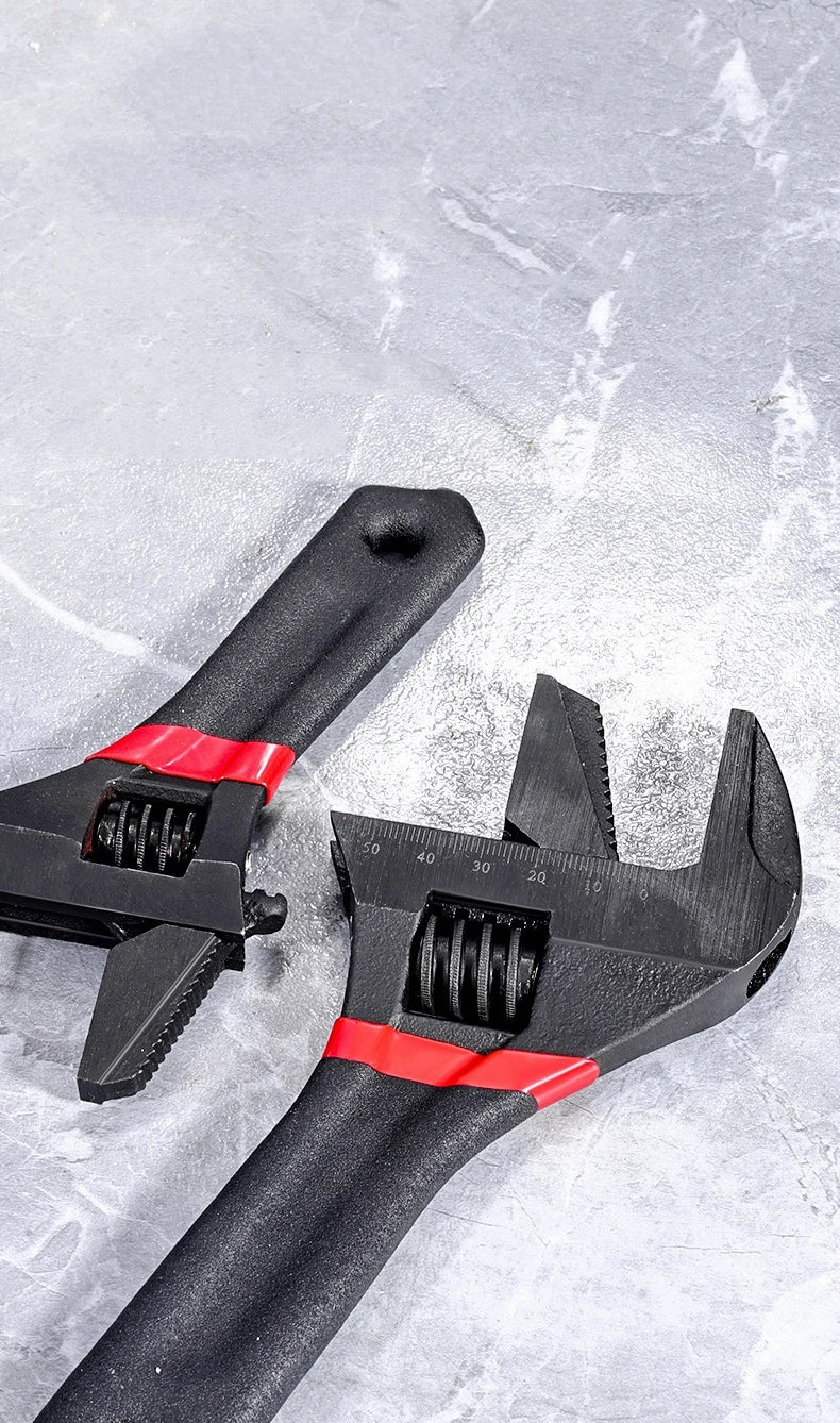 1 Pcs 6/8” Short Handle Adjustable Wrench Oversized Open Bathroom Wrench Mini Small Board Large-diameter Adjustable Short Handle
