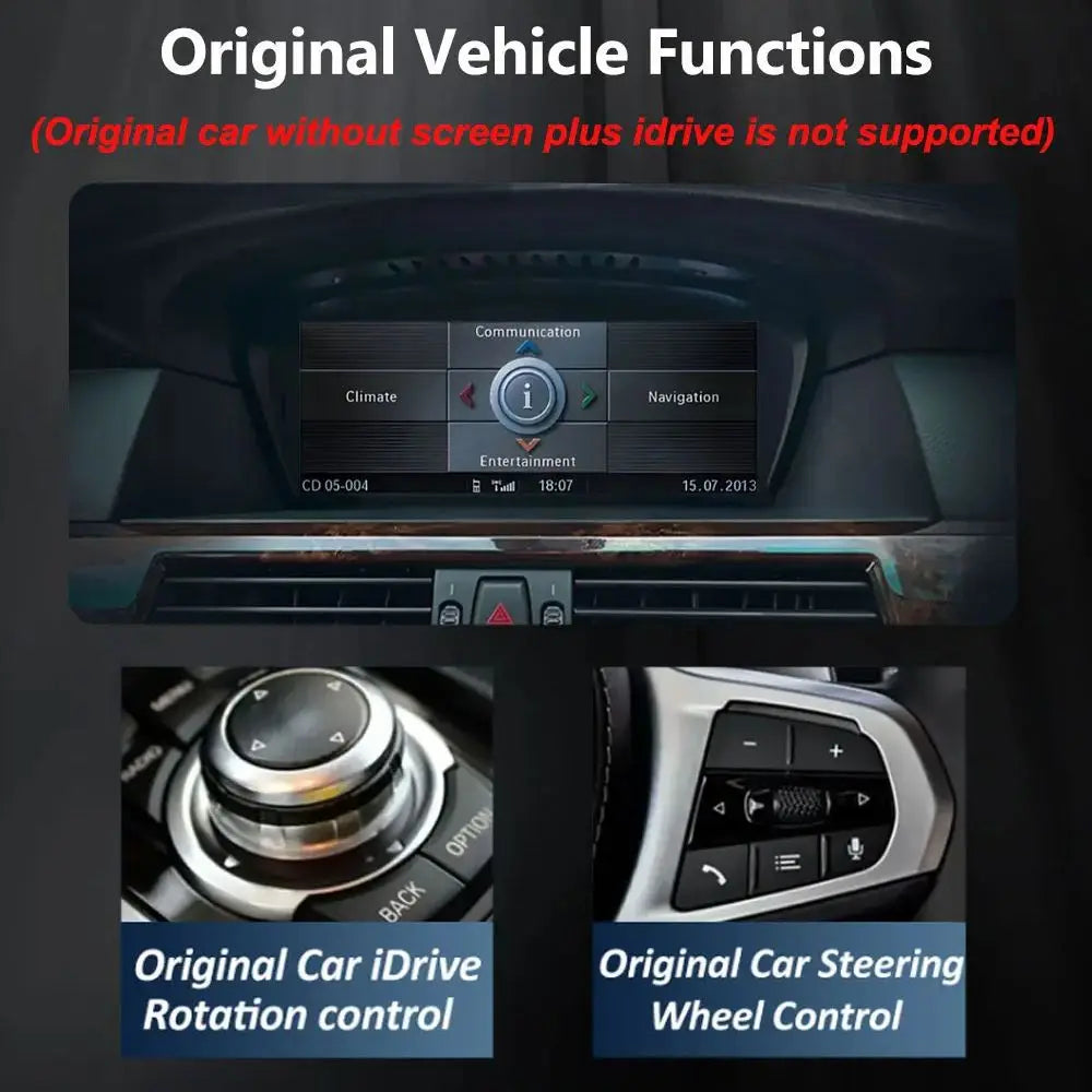 Car Stereo with Apple CarPlay & Android Auto, Compatible with BMW 3 & 5 Series E60 E90 (CCC/CIC)