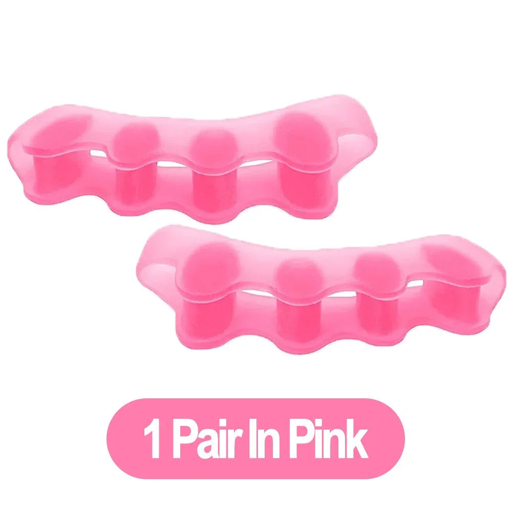 1 Pair Silicone Toe Separator Bunion Corrector Hammer Toe Corrector Soft Silicone Material for Toe Separation Foot Care Tool