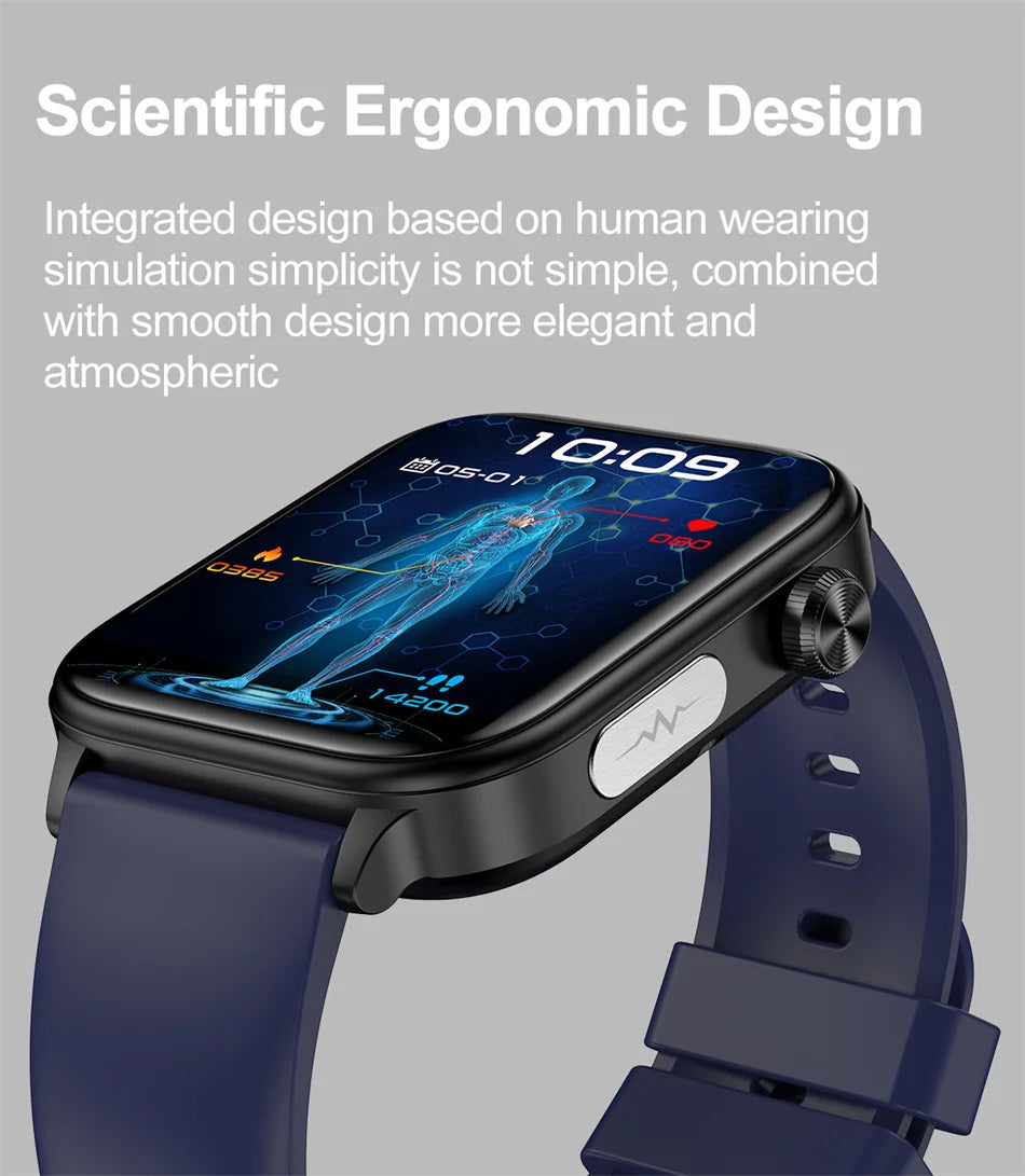 2026 New Al Science Diagnosis Blood Lipids Uric Acid Blood Oxygen Smart Watch Men ECG+PPG Voice Bluetooth Call Health Smartwatch