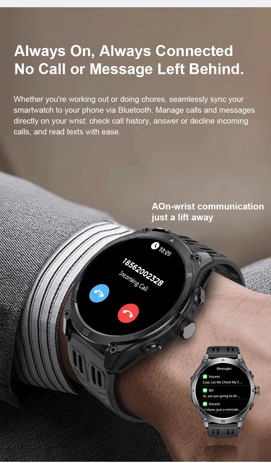 2026 New Military Smart Watch 1000Mah Battery GPS trace Compass 10ATM Waterproof Tactics Sport Flashlight call Smart Watch Men