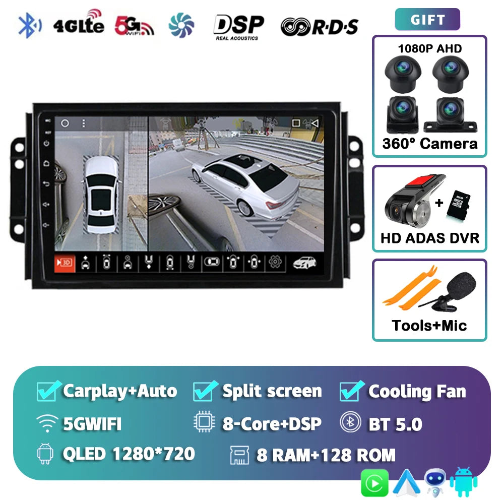 Car Stereo with Apple CarPlay & Android Auto, Compatible with Chery Tiggo 3 3X & Tiggo 2 (2016-2020)