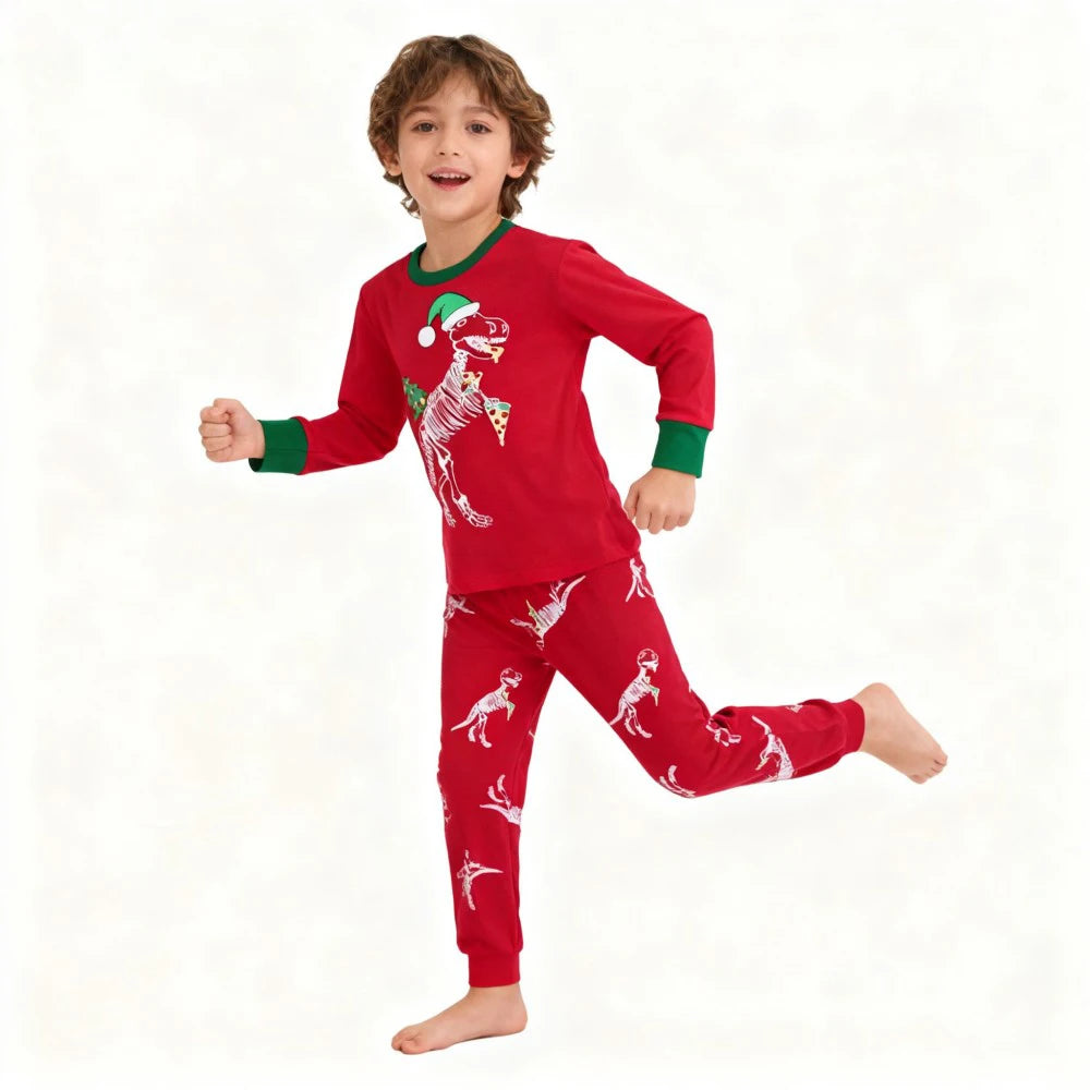 Kids Animal Embroidered Pajama Set - Soft Two-Piece Sleepwear