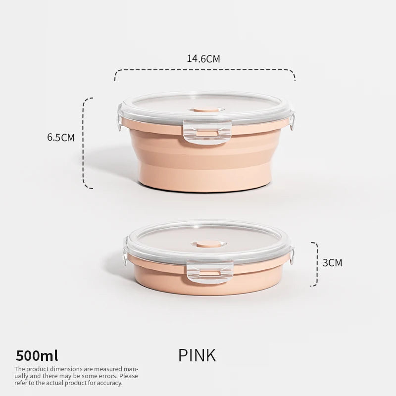 Collapsible Silicone Lunch Box - Stackable Food Storage Containers