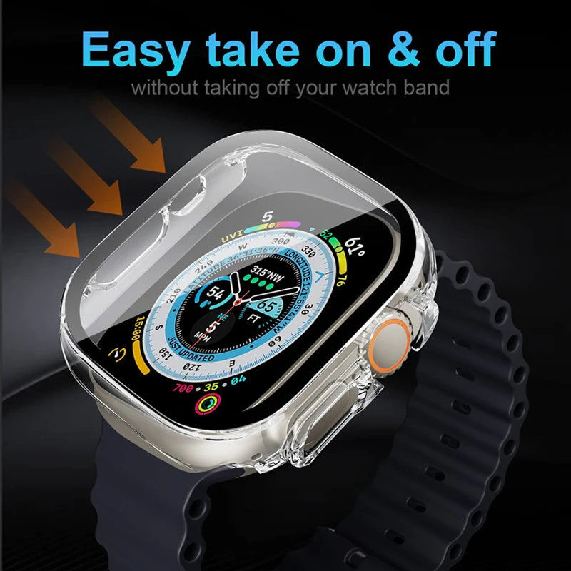 For Apple Watch Ultra 3 49mm 2026 PC Bumper+Screen Protector Tempered Glass+Cover for apple watch Case ultra 2/Ultra Accessories