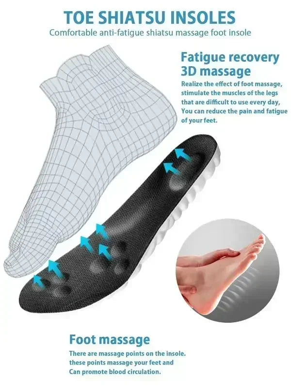 4D Cloud Air Cushion Insoles – Memory Foam + Acupressure Massage | Sweat-Absorbent Comfort Insoles