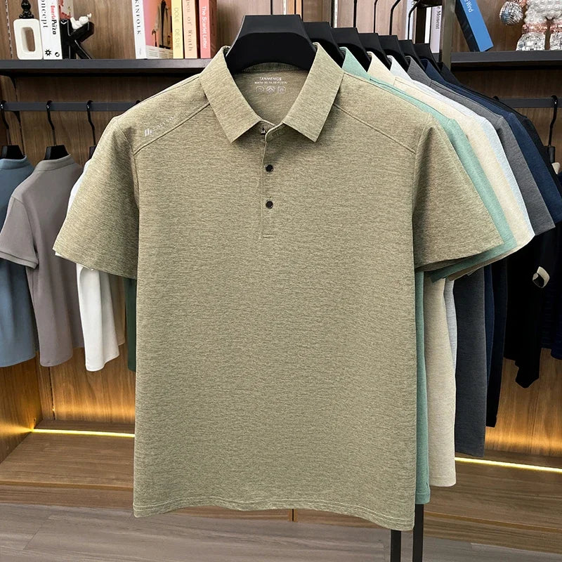 Men's Casual Polo Tee - Soft Fabric, Office & Everyday Short Sleeve