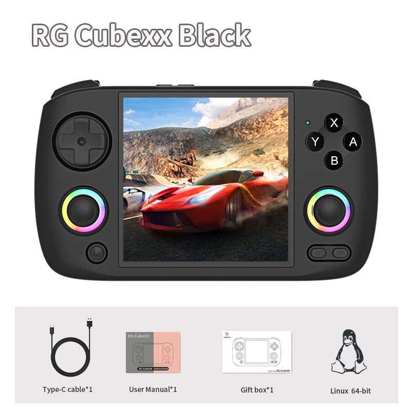 ANBERNIC RG CubeXX Retro Handheld Games Console Linux RGB Joystick Video Gaming Player Supports WIFI HD TV Connection RG Cube xx