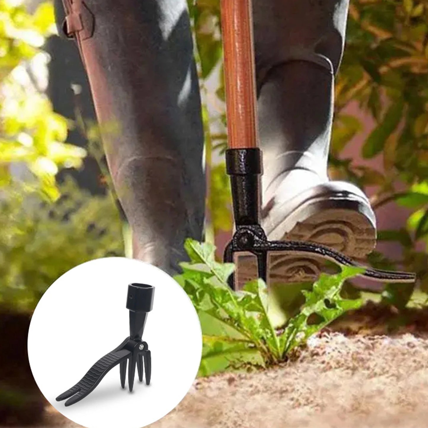 Standing Weed Puller Head — Garden Lawn Root Remover Weeder