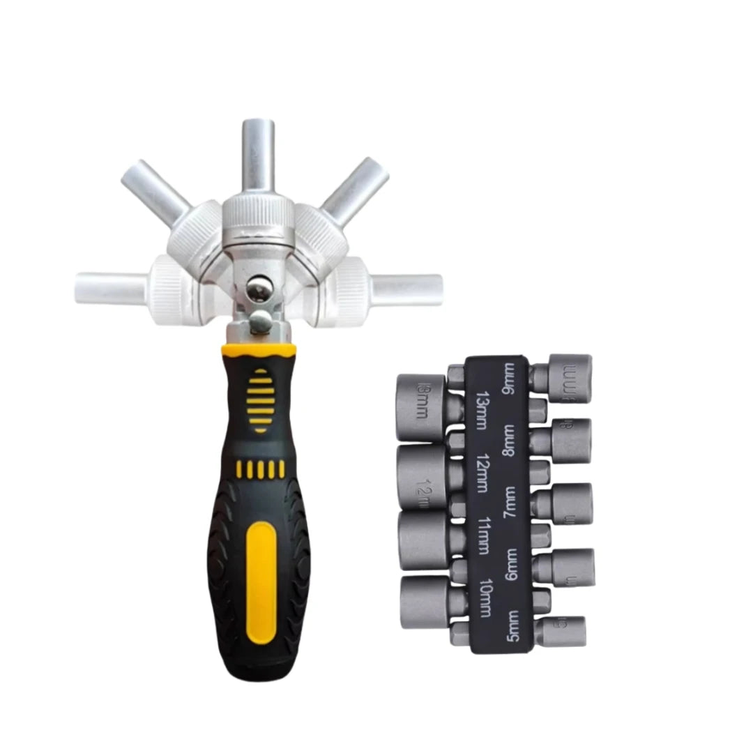 72-Tooth Ratchet two-way screwdriver Set bendable labor-saving screwdriver bit kit one-word cross Household maintenance tool