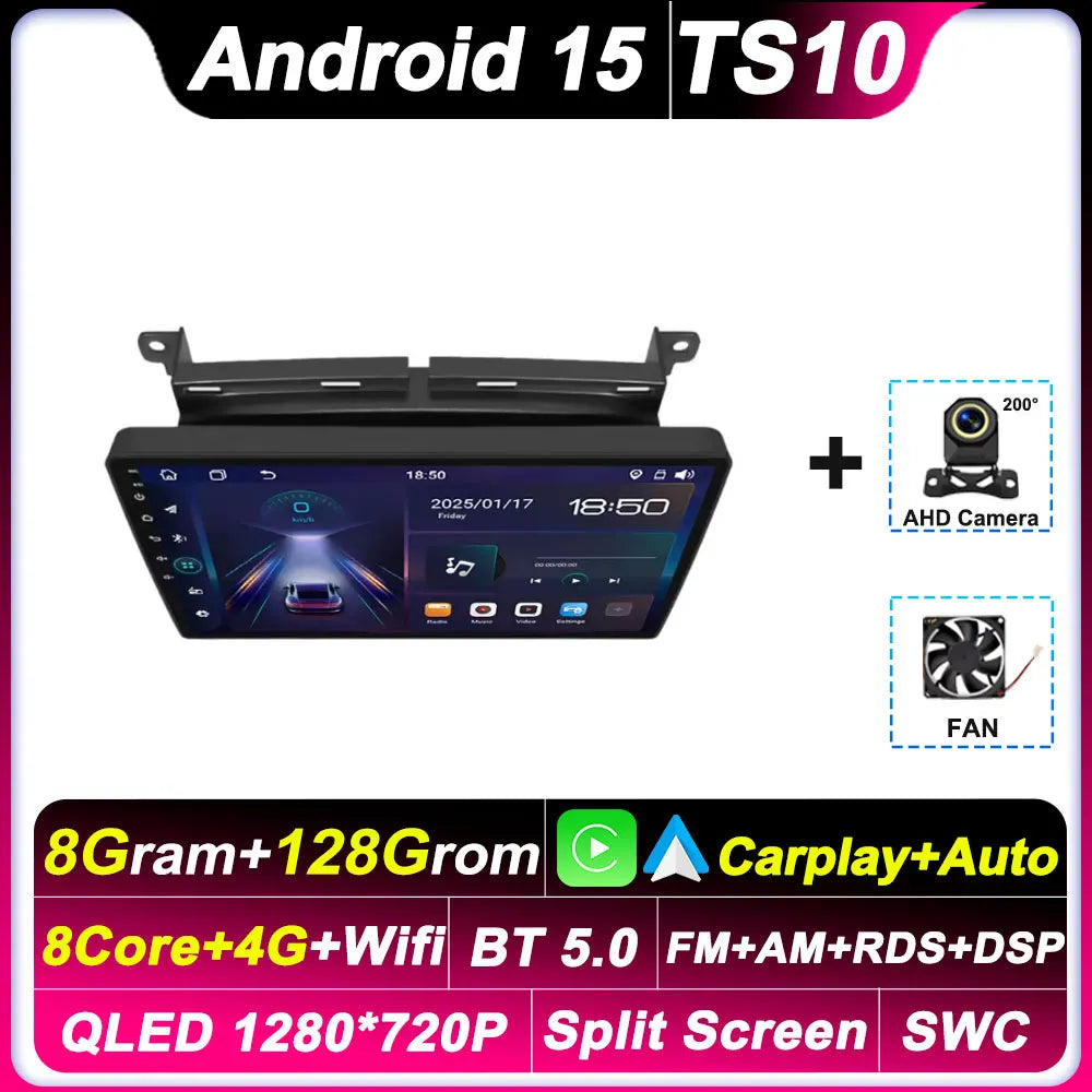 9 Inch 2 Din For Fiat 500 2016 2017 2018 2019 Carplay 4G Autoradio 360° Camera BT Smart Car Systems Carplay Auto Screen 5G Wifi