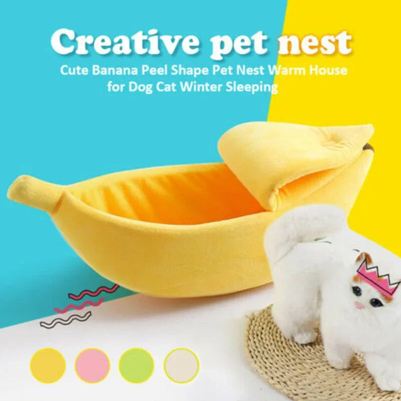 Banana Cat Bed - Cute Cozy Pet Basket for Cats & Small Dogs - photo 2