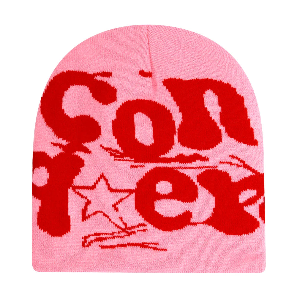 Y2K Letter Knit Beanie, Warm Ski Hat