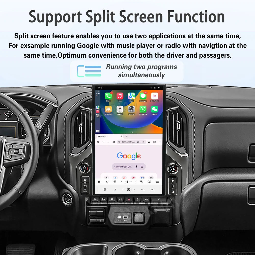 17.2" Android14 Car Radio For GMC Sierra Chevrolet Silverado 2019-2024 Touch Screen With LCD Knob Carplay Android Auto Player