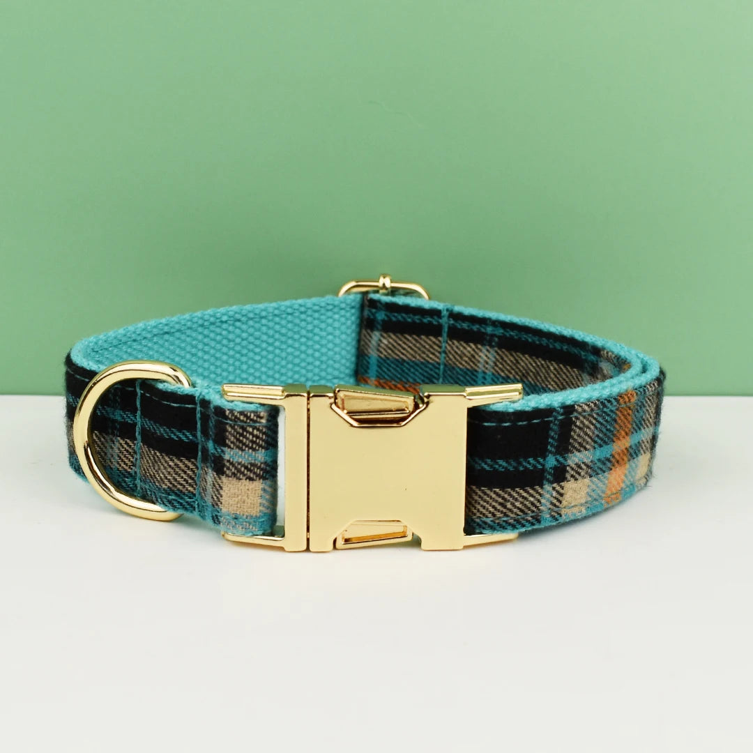 Padded Dog Collar & Leash Set - Plaid & Velvet Bow Styles, S-XL - photo 11