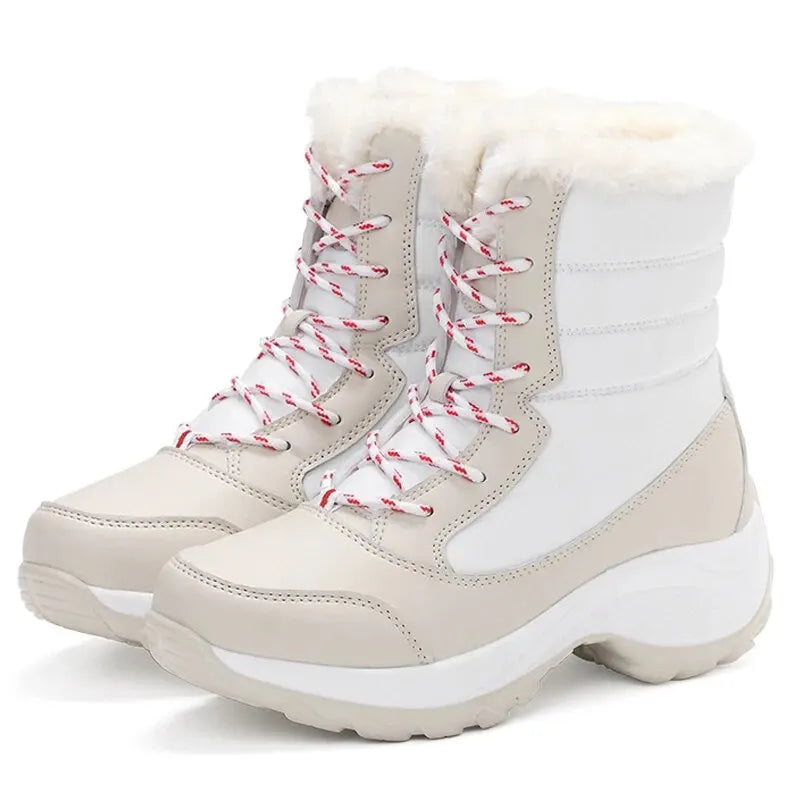 Women's Heeled Platform Ankle Boots - Plush Lined Winter Boots - photo 7