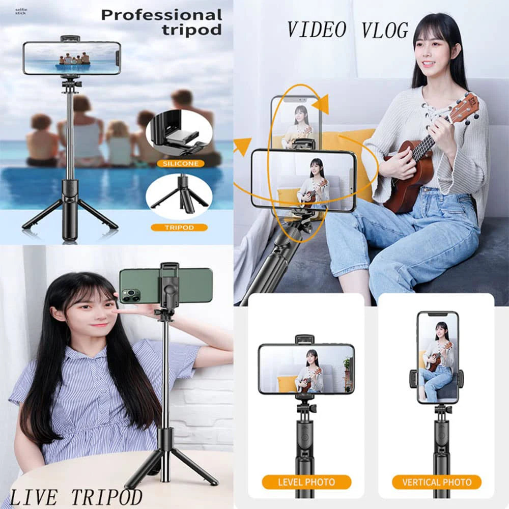 Wireless Selfie Stick Tripod Stand – Bluetooth Remote, 360° Rotation & Extendable for iPhone & Samsung