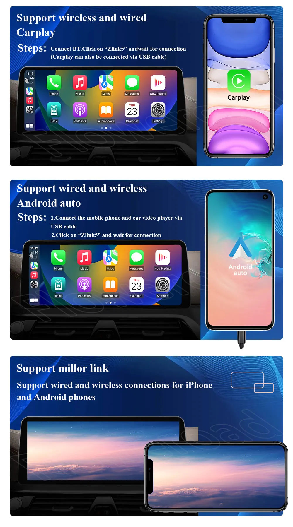 Android 15 Car QLED Screen For GMC Yukon Chevrolet Tahoe Suburban 2007-2013 GPS Navigation Multimedia Player Stereo Head Unit