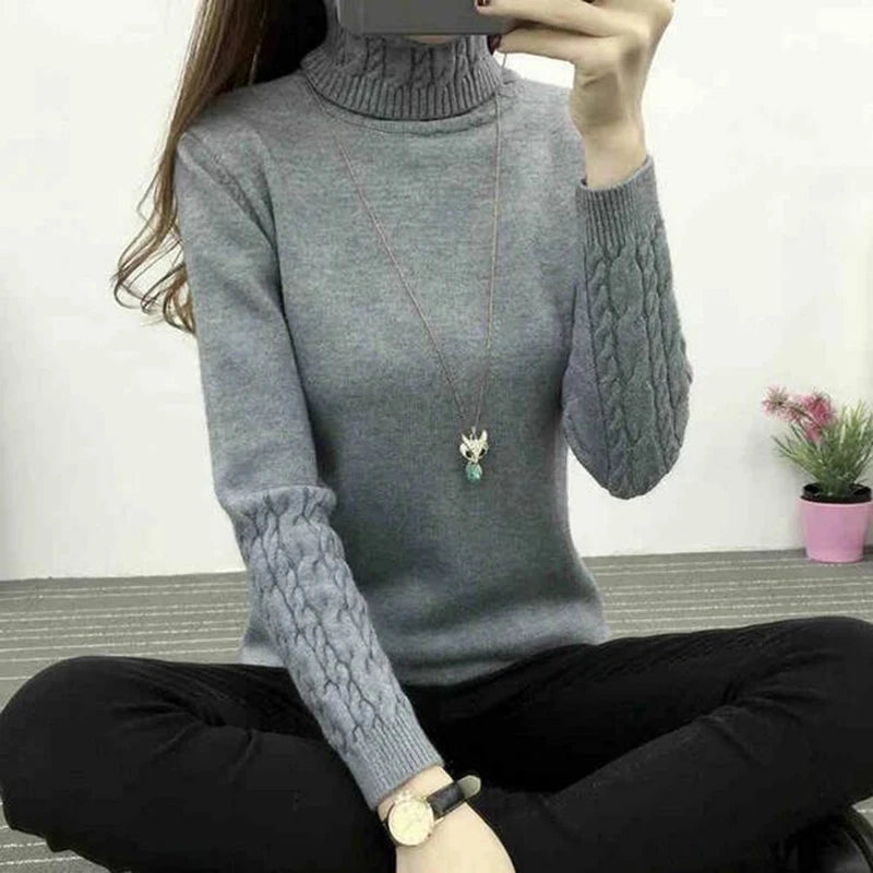 Women's Turtleneck Knit Sweater - Long Sleeve Pullover Jumper - photo 12