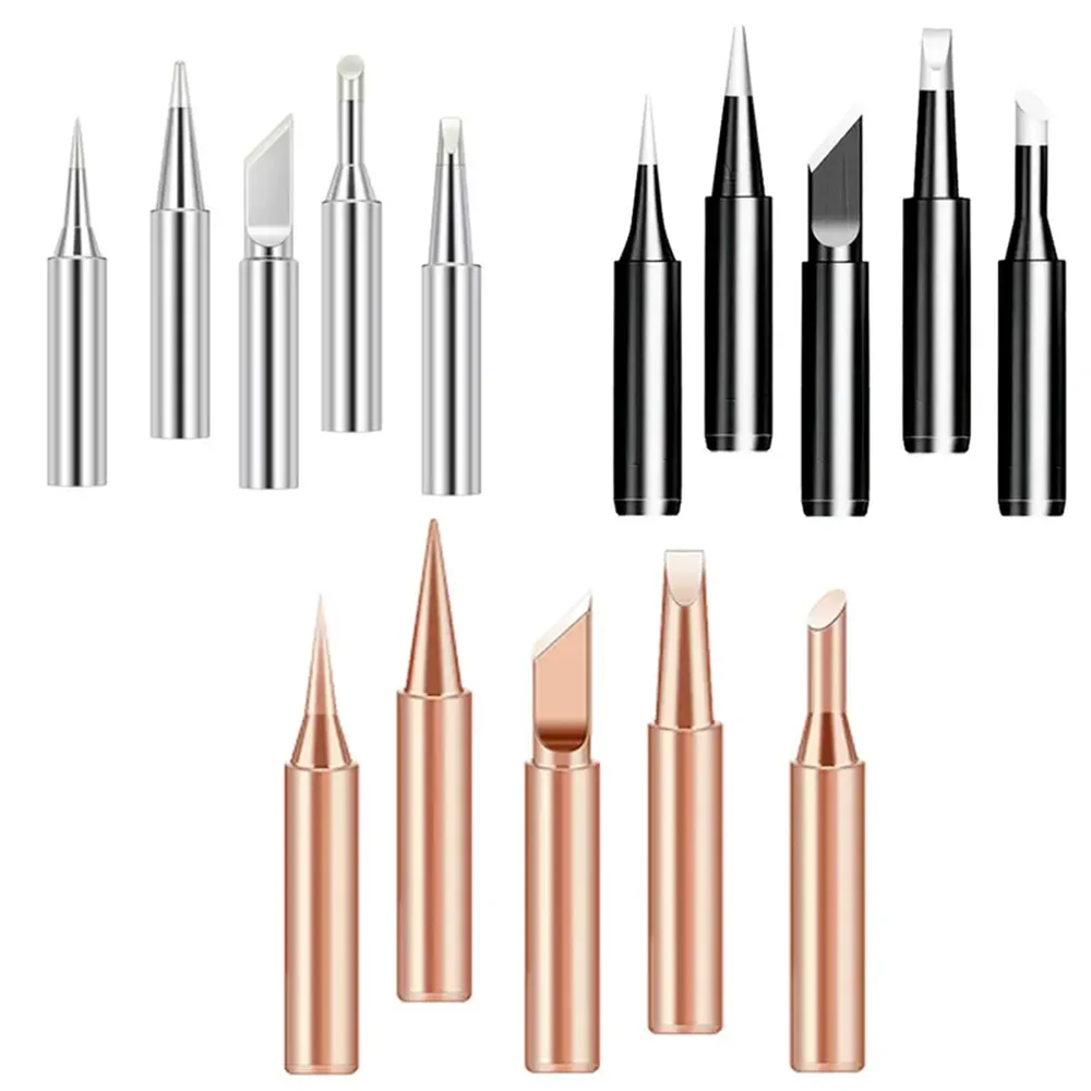 5pcs 900M Soldering Iron Tips Set, Copper Core Electric Soldering Bits for 936 Soldering Station