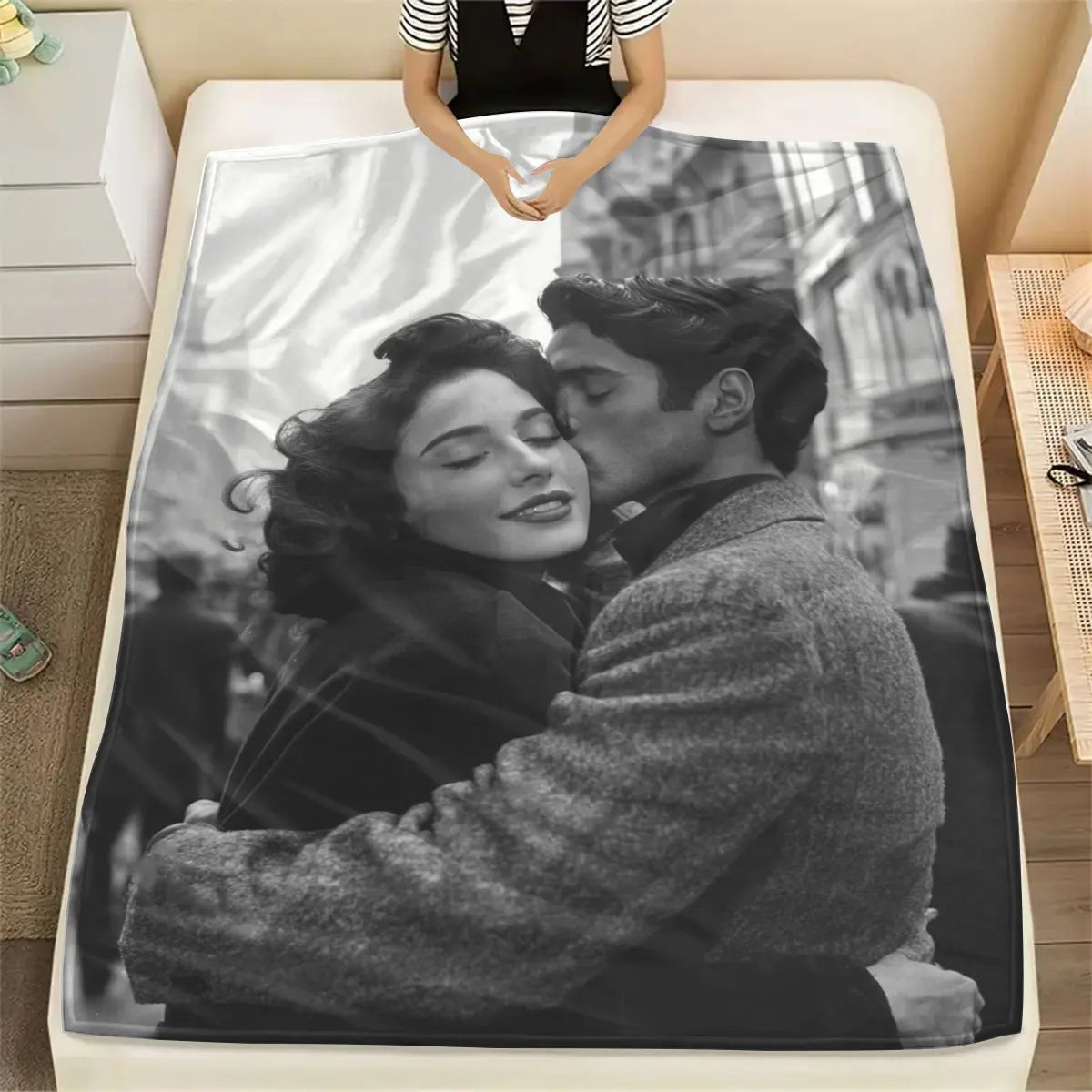 Custom Photo Flannel Blanket, Personalized Gift for Men and Women