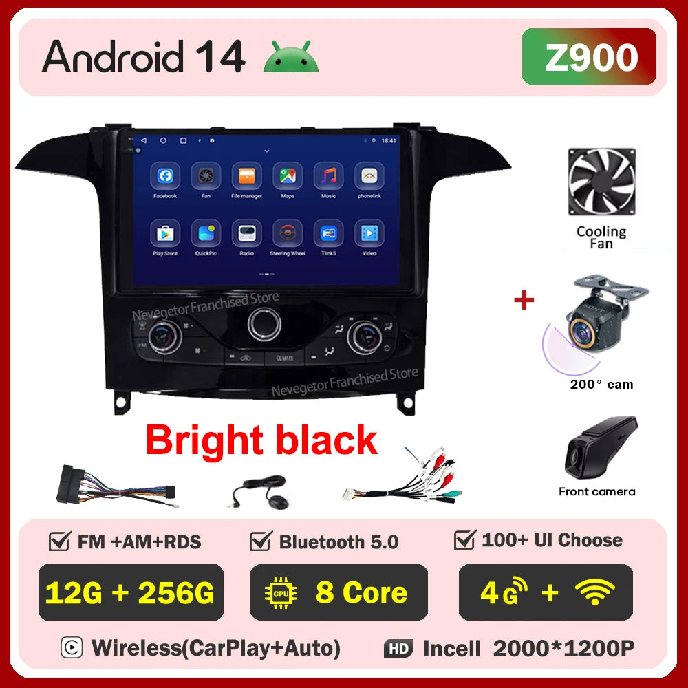 Android 16 Auto Radio For Ford S Max S-MAX 2006-2015 For Ford Galaxy 2014 Carplay Multimedia Video Player Navigation GPS No 2din