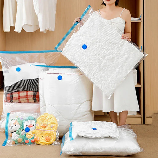 Vacuum Storage Bag with Valve & Pump – Space Saver for Travel & Home