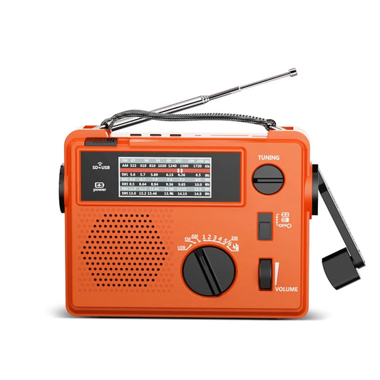 Portable AM FM Radio with Best Reception AC & Battery Operated Big Speaker,Large Tuning Knob,Earphone