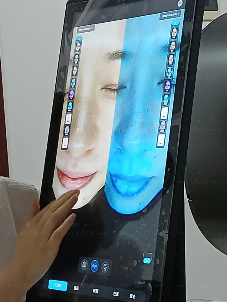 AI Hair Analysis 3D Facial Skin Analyzer Machine 15.6/21.5 Inch 8 Light Spectrum Skin Analysis Scanner For Business Beauty Care