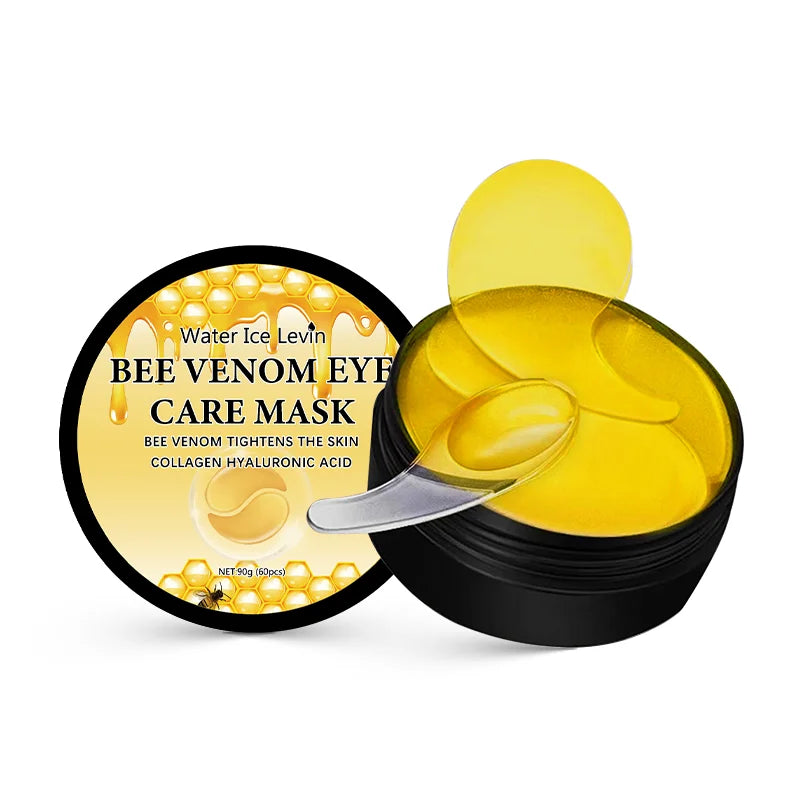 60Pcs Bee Venom Eye Mask (Including Honey, Glycerin and Collagen), Moisturizing and Firming Eye Patch Skin Care Products to Remove Dark Circles and Eye Bags
