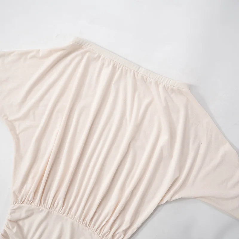 Women's Off-Shoulder Long-Sleeve Top — One-Shoulder Loose Summer Tee