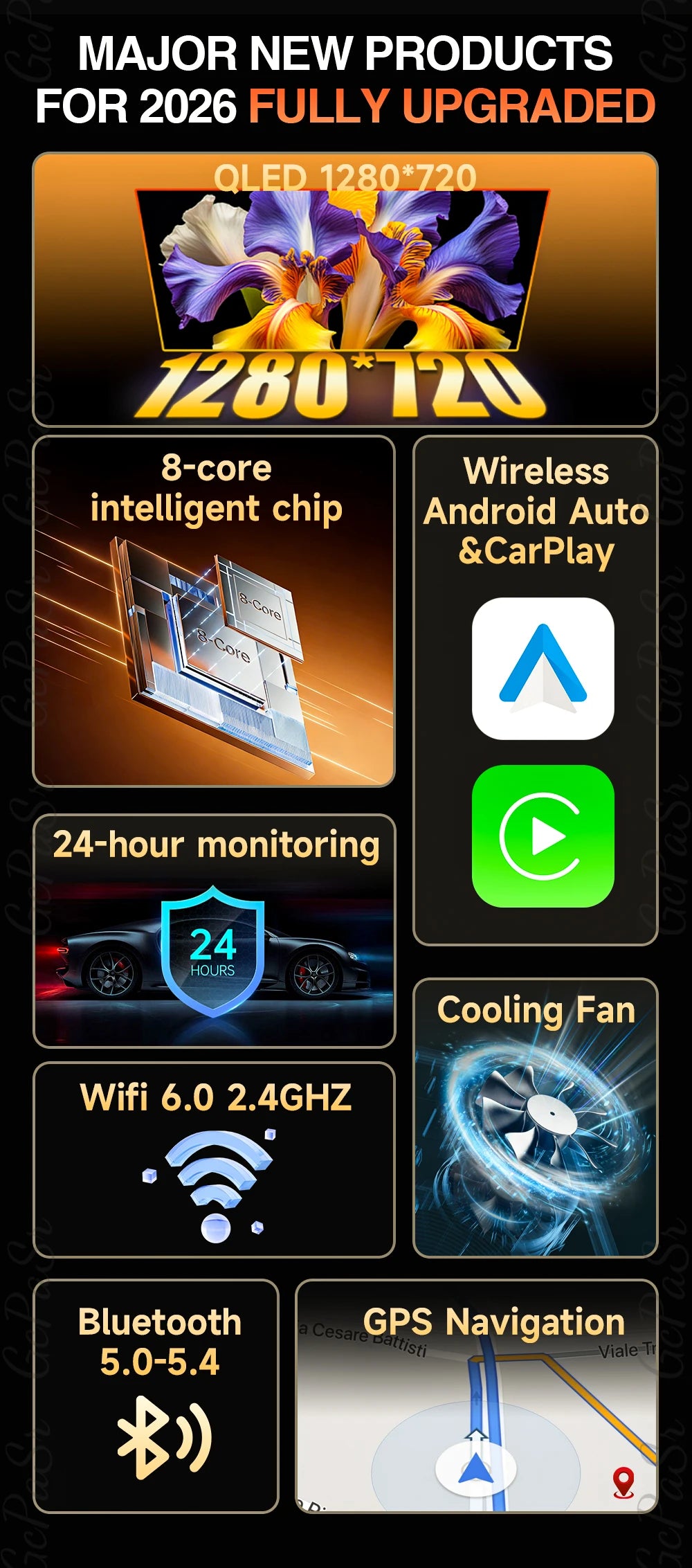 10" Android Car Radio with Wireless CarPlay & GPS — Dodge RAM 1500 (2008-2012)