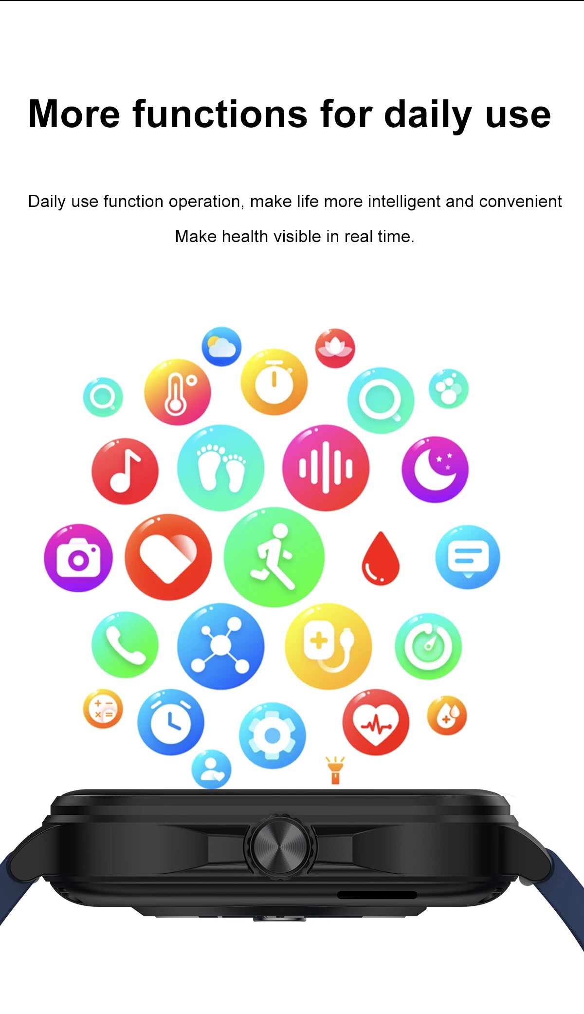 2026 New Health smart Watch Heart Rate Blood Oxygen Blood Pressure Monitoring Bluetooth Call GPS Movement Trajectory Smartwatch