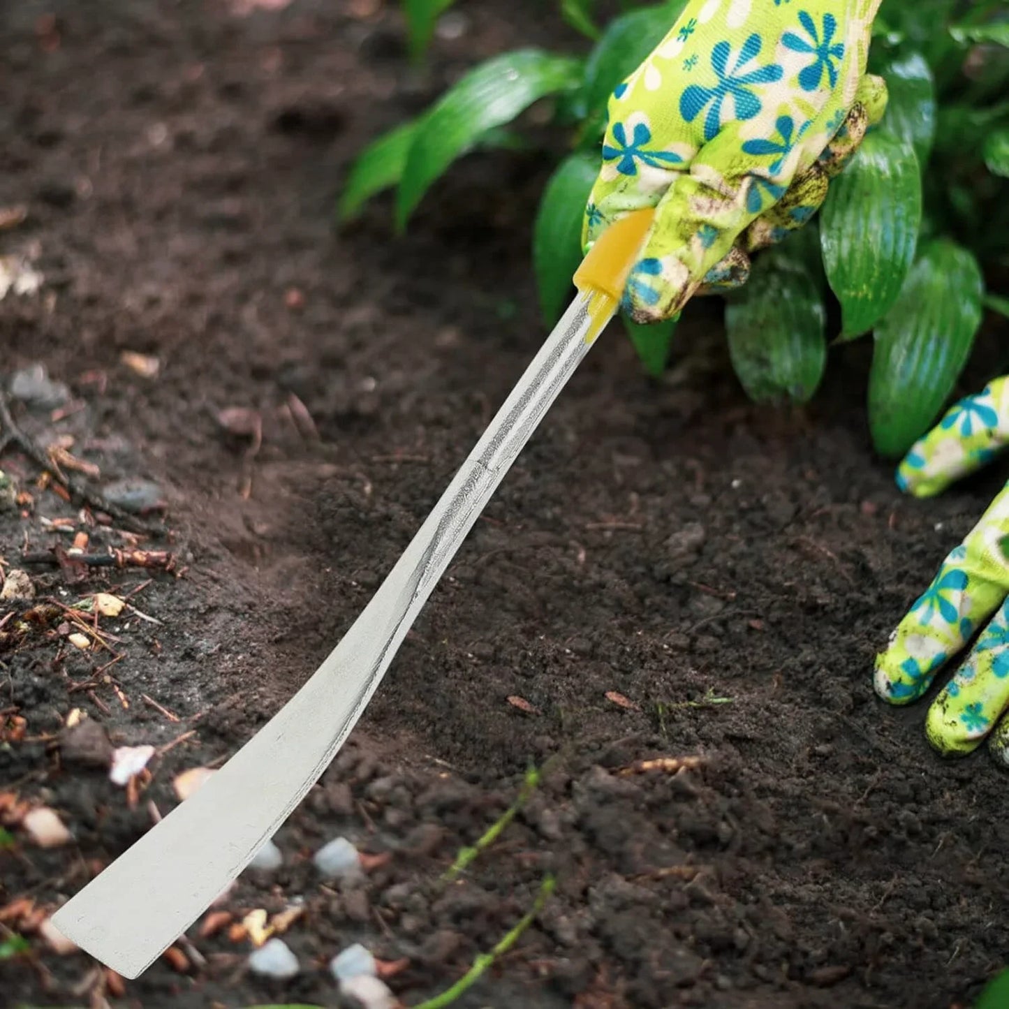 1pc T Shaped Spade Stainless Steel Weeding Troyel Lightweight Hand Tool For Pot Transplanting For Edging Moving Loose Soil Weedi