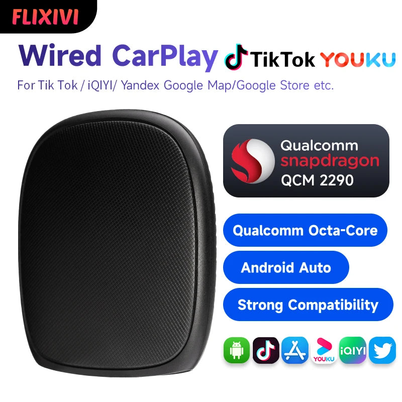 Wireless CarPlay Ai Box QCM6125 Android 13 Plus 4GLTE Android Auto Car Play Streaming Box 8GRAM