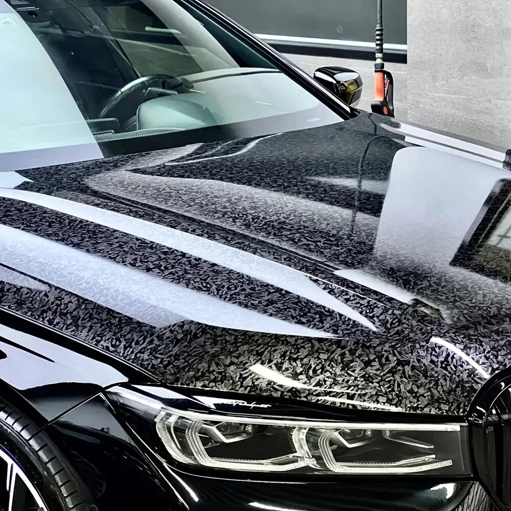 10/20/30/40/50 X 150cm Ultra Glossy Forged Carbon Fiber Vinyl Car Wrap Sticker Film Durable Weatherproof Sticker Easy to Install
