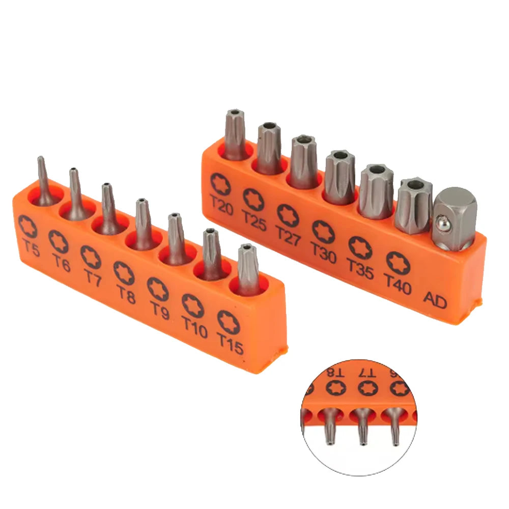 New 25mm Torx Screwdriver Bits Hex Shank 6.35mm With Adapter Nutdrivers For Pneumatic Electric Rechargeable Screwdrivers Tools