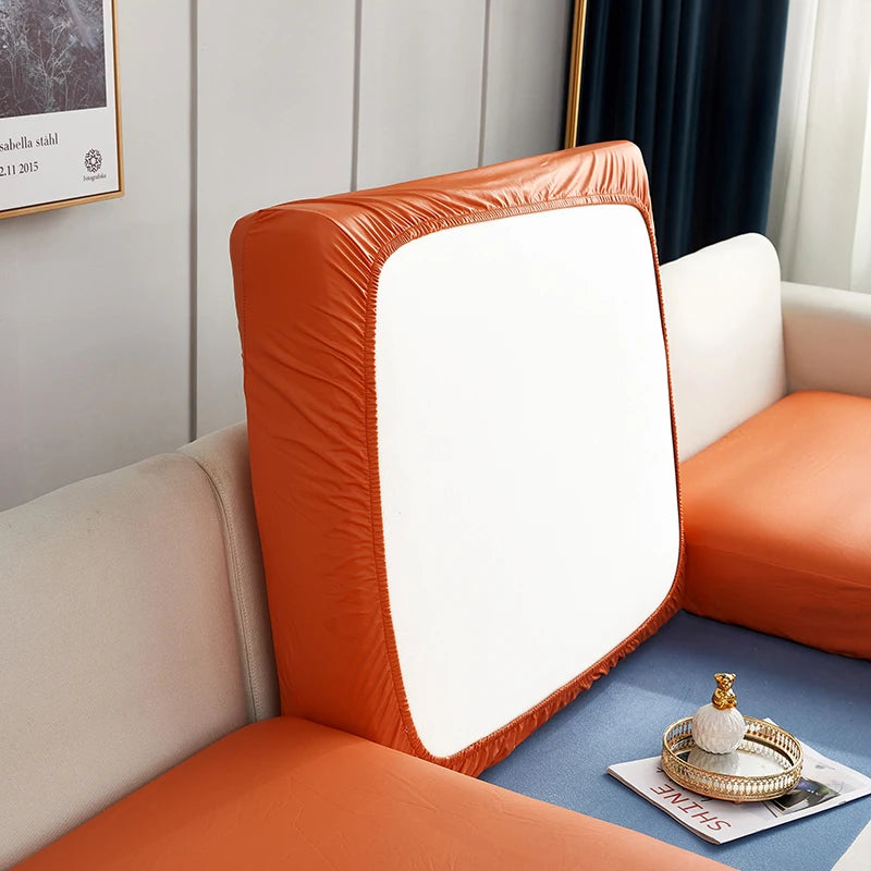 Stretch PU leather waterproof sofa cushion cover sofa seat slipcover backrest cover easy clean sofa protector for pets kids