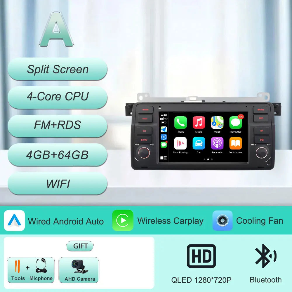 7"Android 16 Car Radio for BMW E46 3 Series 318 320 325 330 335 M3 1998-2005 GPS Navi WiFi Bluetooth FM Touch Screen Car Stereo