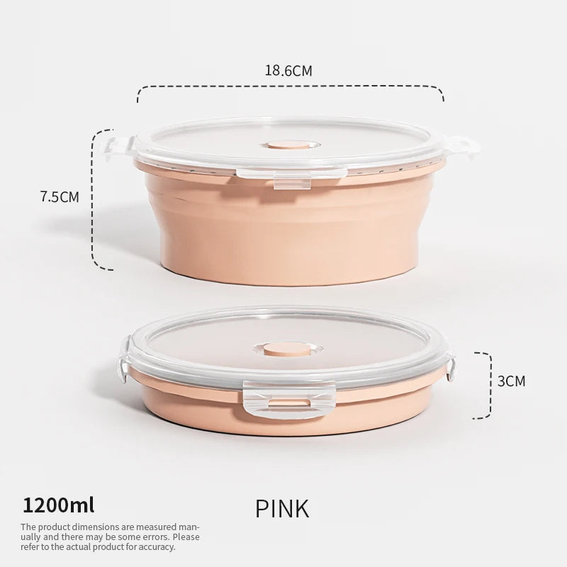 Collapsible Silicone Lunch Box - Stackable Food Storage Containers