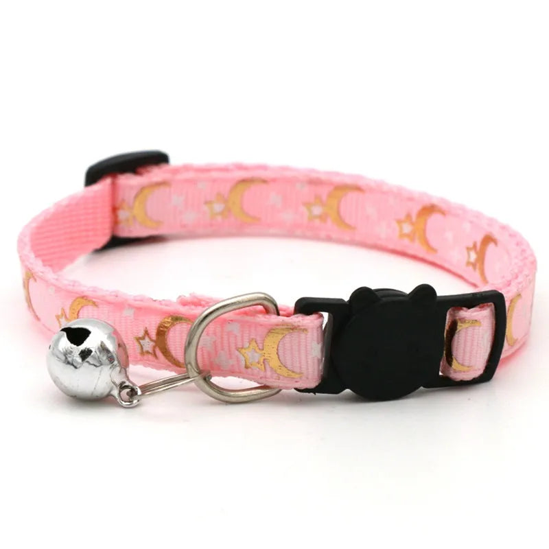 Paw Print Pet Collar with Bell - Adjustable Polyester Strap – photo 7