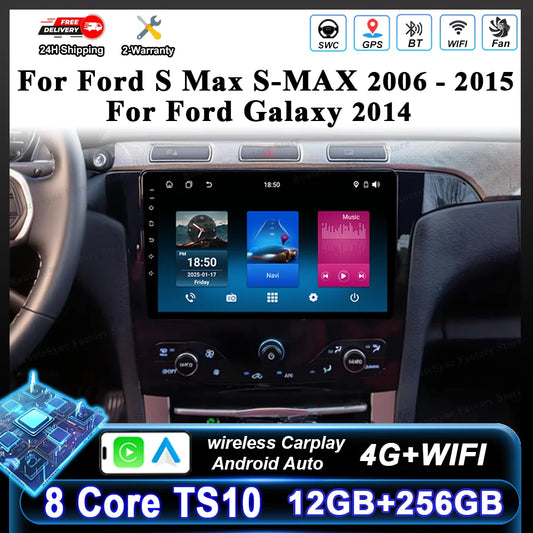 Car Stereo with Apple CarPlay & Android Auto, Compatible with Ford S-Max & Galaxy