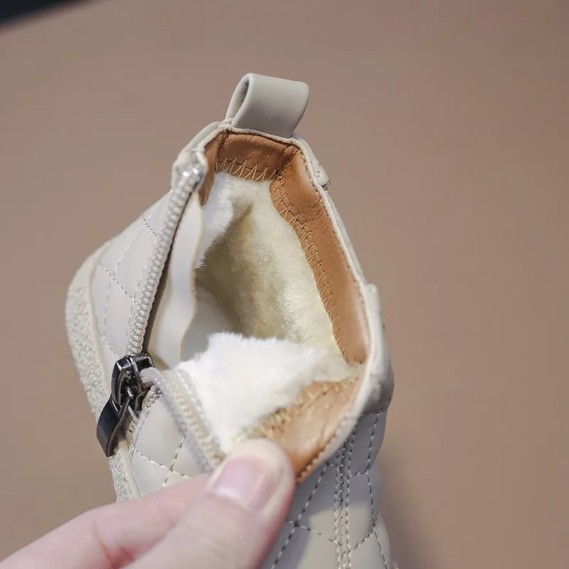 Toddler Plush Snow Boots - Non-Slip Cotton Winter Shoes for Kids - photo 3